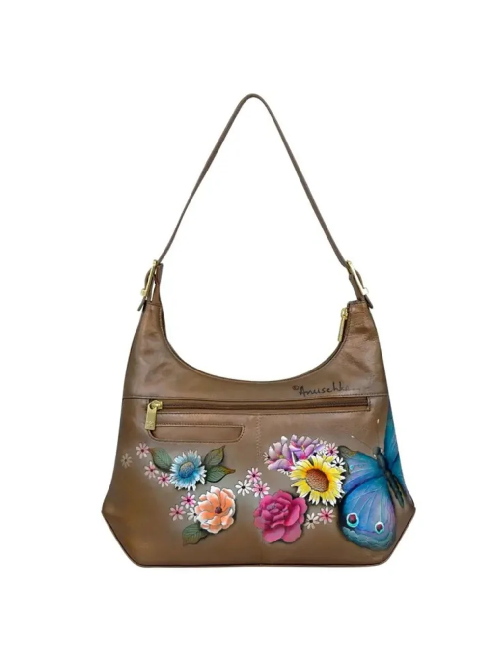 Anuschka Butterfly Blooms Slim Hobo